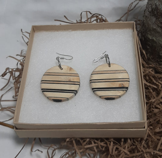 Wood and epoxy earrings