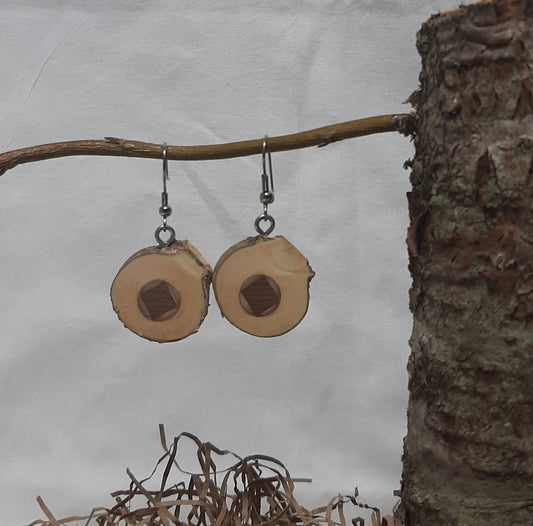 Twig and epoxy earrings