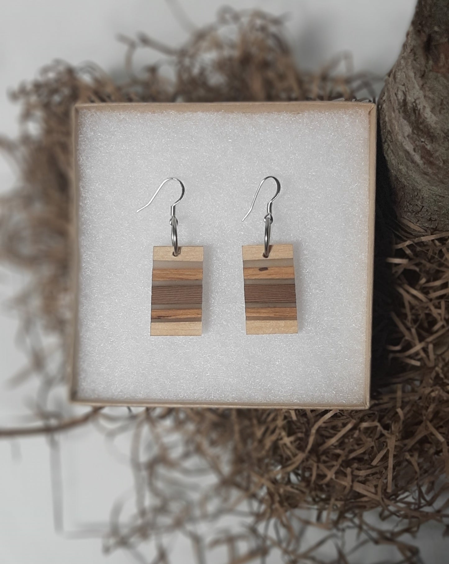 Wood & epoxy earrings