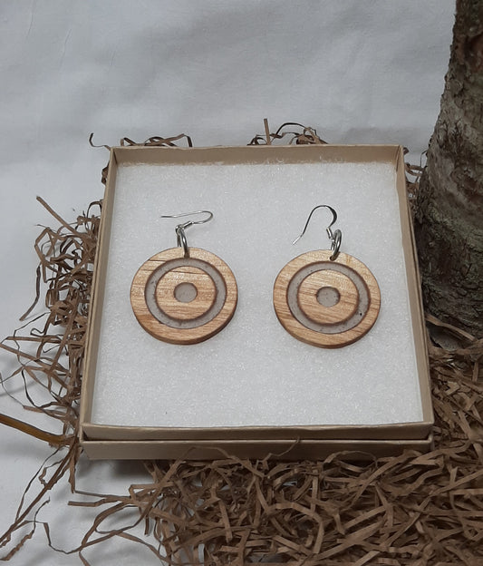 Wood and epoxy earrings