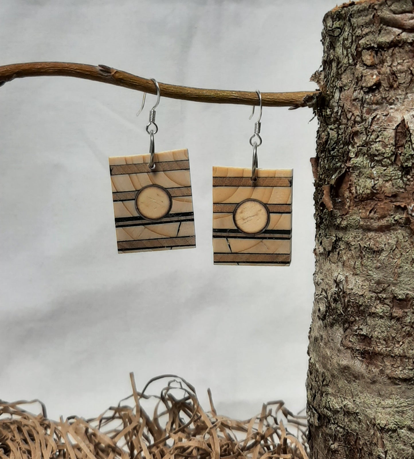 Wood with black epoxy