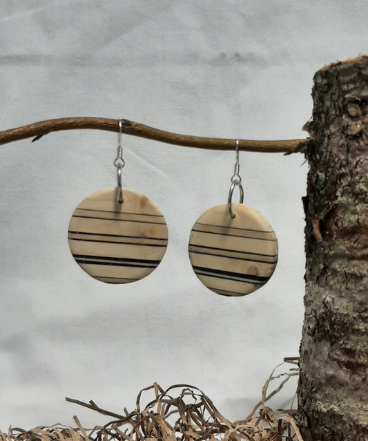 Wood and epoxy earrings