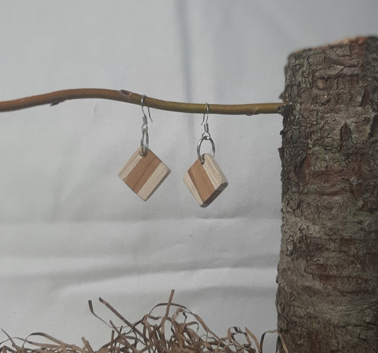 Laminated wood earrings