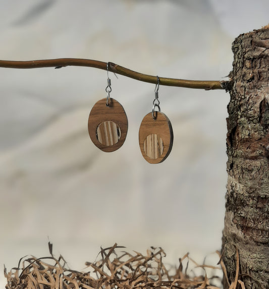 Laminated wood earrings
