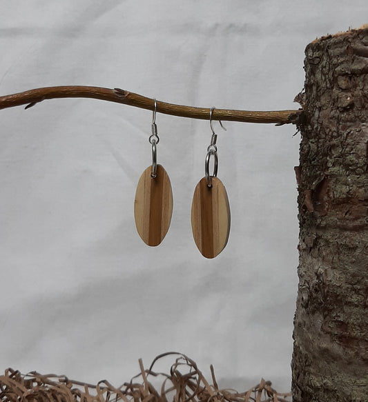 Laminated wood earrings