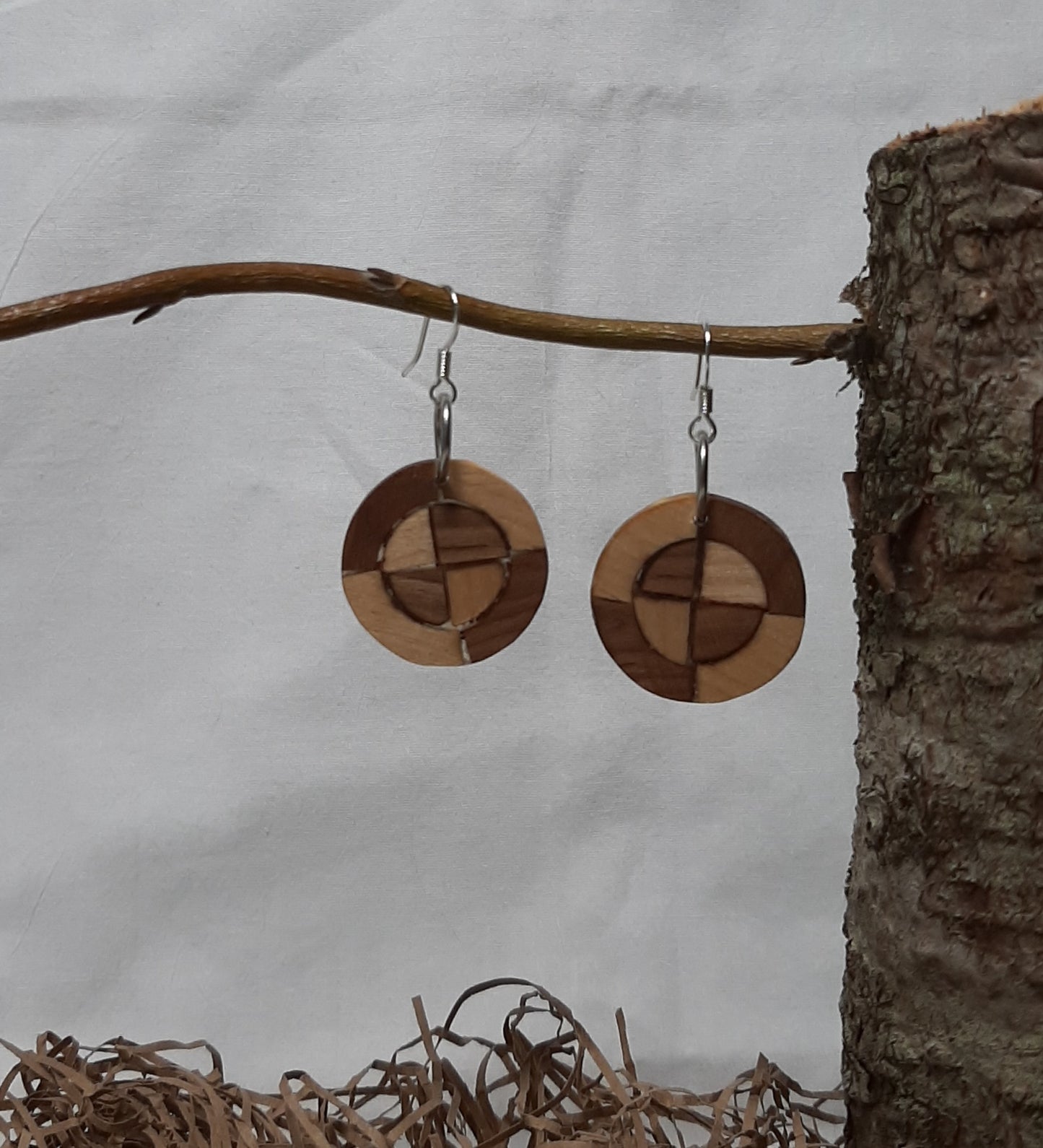 Geometric wood earrings