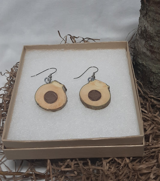 Twig and epoxy earrings