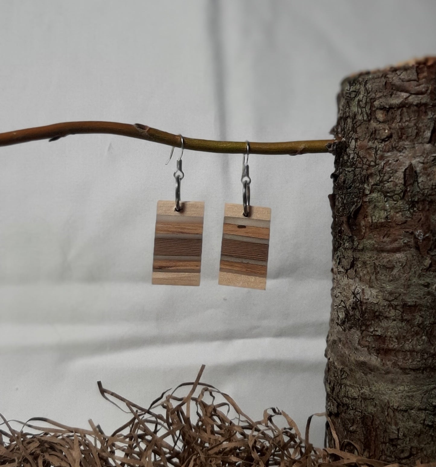 Wood & epoxy earrings