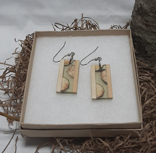 Twig and epoxy earrings