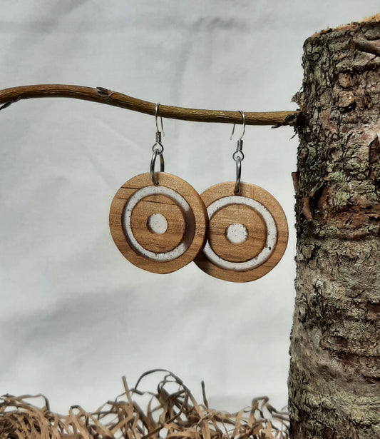 Wood and epoxy earrings
