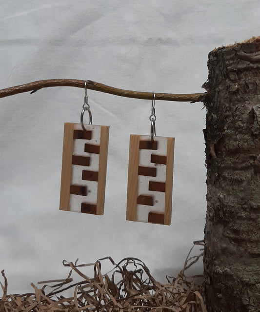Wood and epoxy earrings